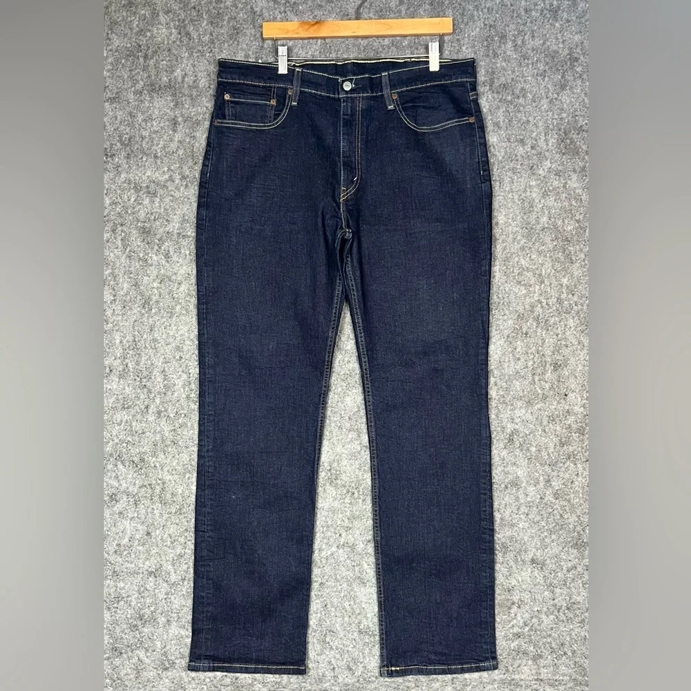 Levi's 514 Straight Leg Dark Blue Denim Jeans Men's Size 38x34 Striaght Fit